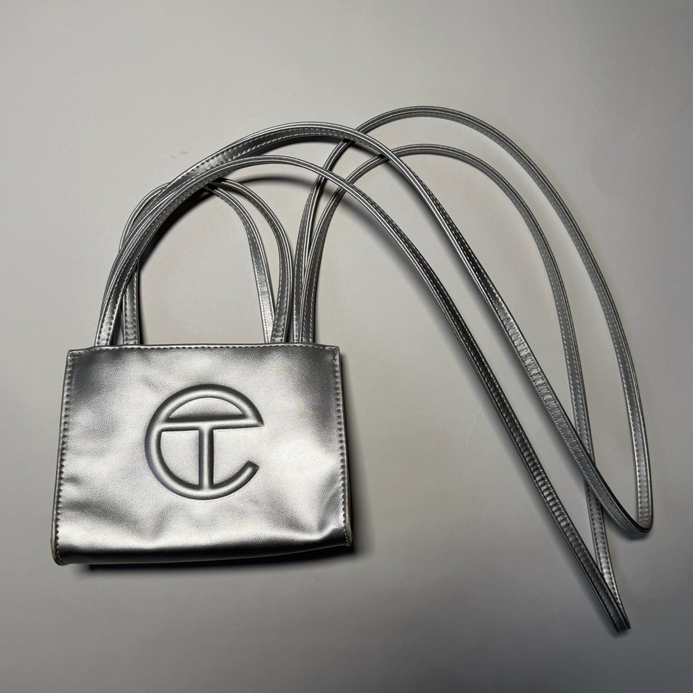 Telfar Metallic Silver Mini Bag